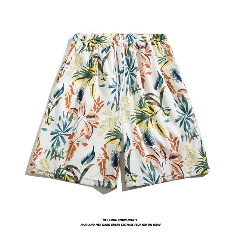Men's Summer Ice Silk Beach Shorts, Loose Straight-Leg Casual Quick-Dry 5-Inch Shorts