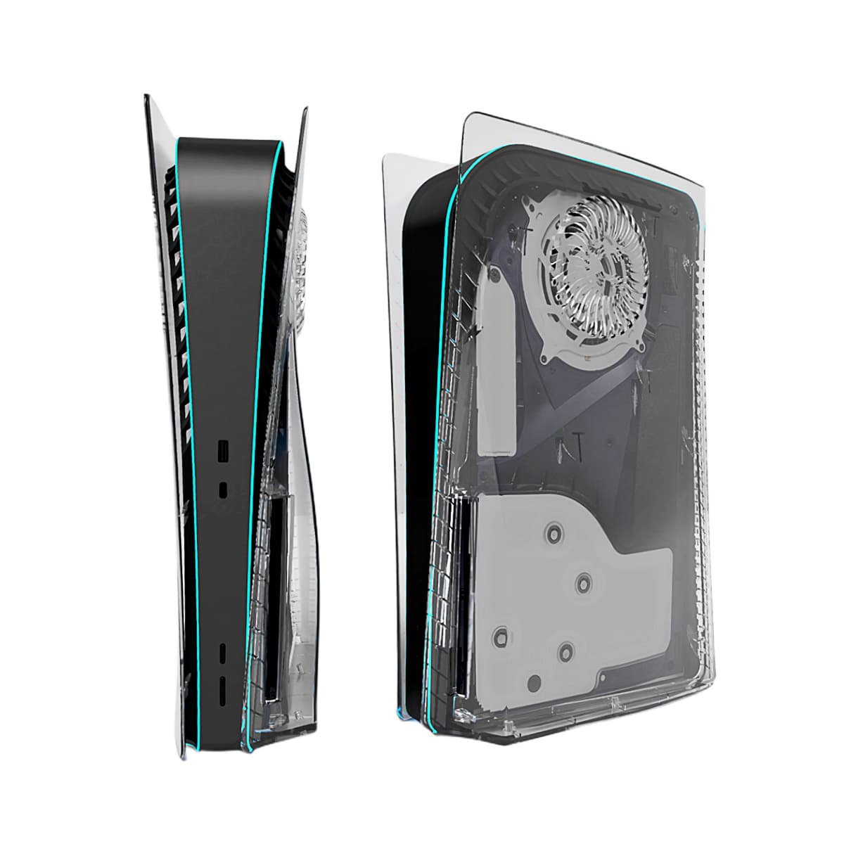 Transparent Ps5 Case Cooling Holes Optical Drive Version Transparent Color Console Cover Cooling Protective Shell