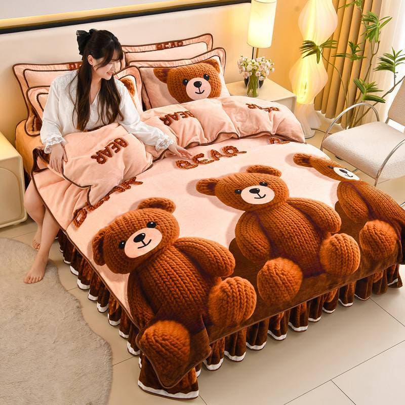 2025 New 8.5 Jin (4.25kg) 230g High GSM Milk Fleece Four-Piece Set