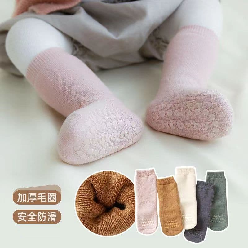 Newborn Baby Socks Cotton Autumn Winter Thick Warm Terry Anti-Slip Crawling Floor Shoes for Toddlers
