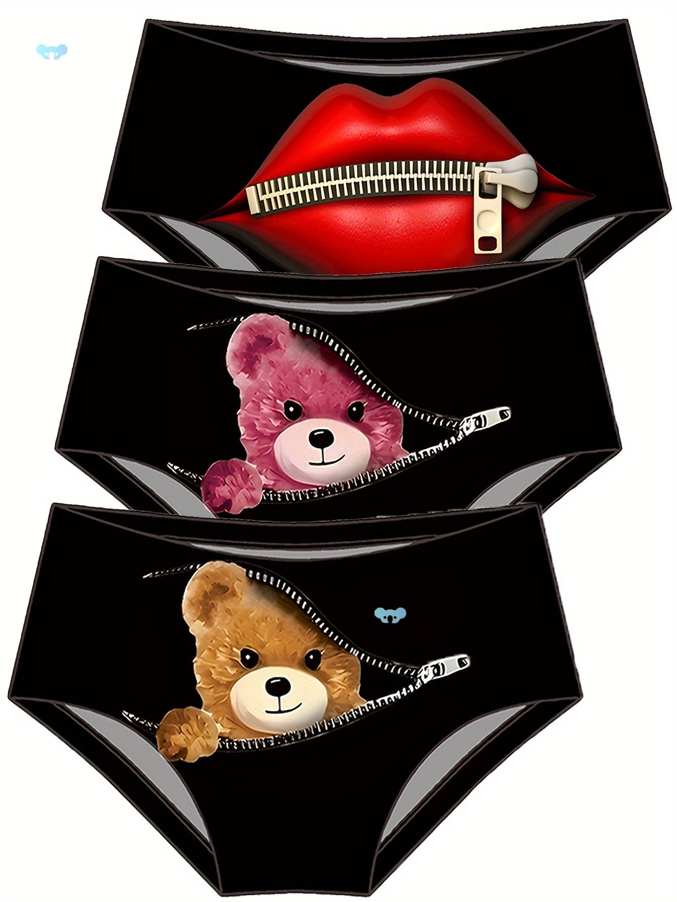 Cartoon Bear Print Triangle Underwear for Women