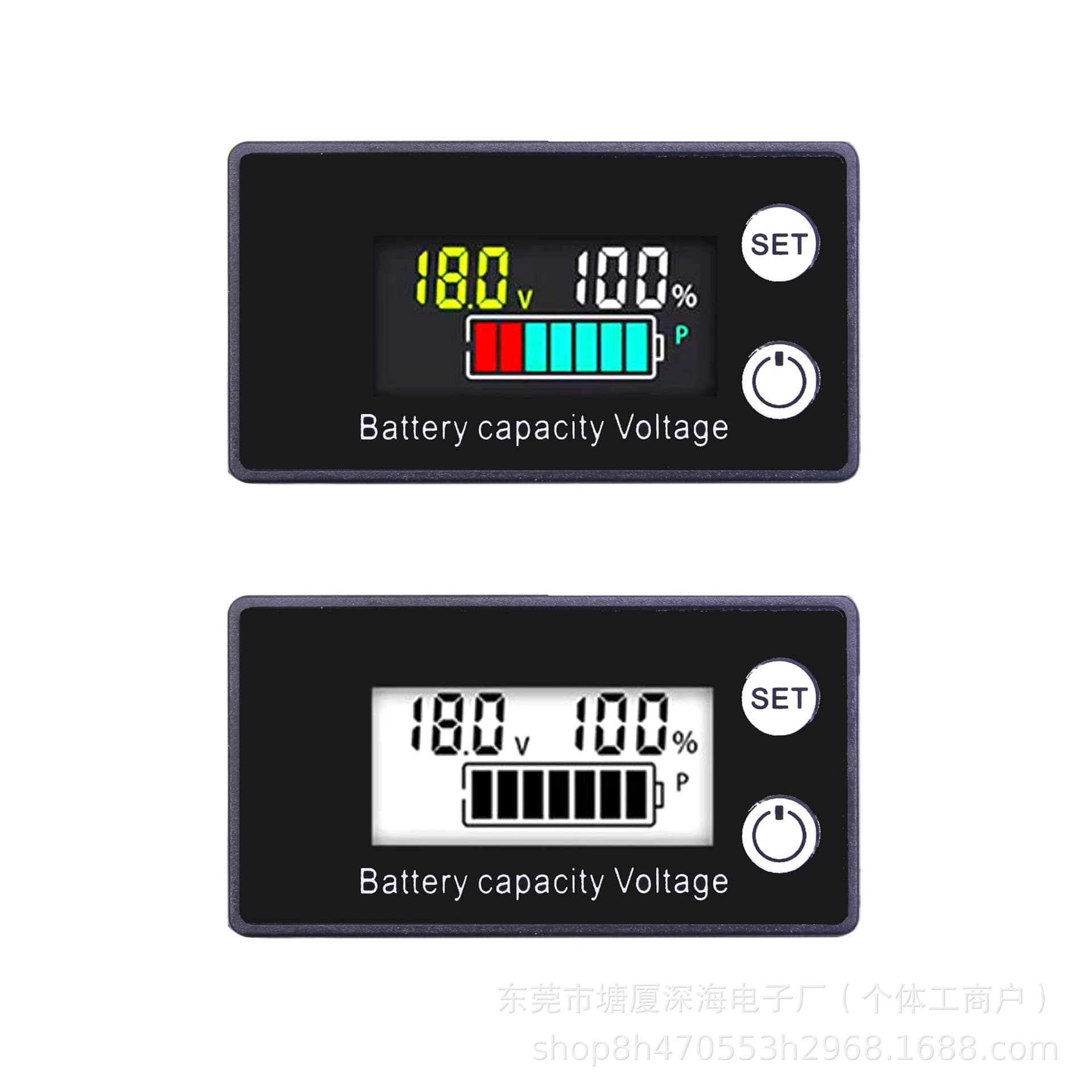 LCD Voltage Battery Meter Two-Wire 8-100V Digital Voltmeter Display Battery Level Indicator