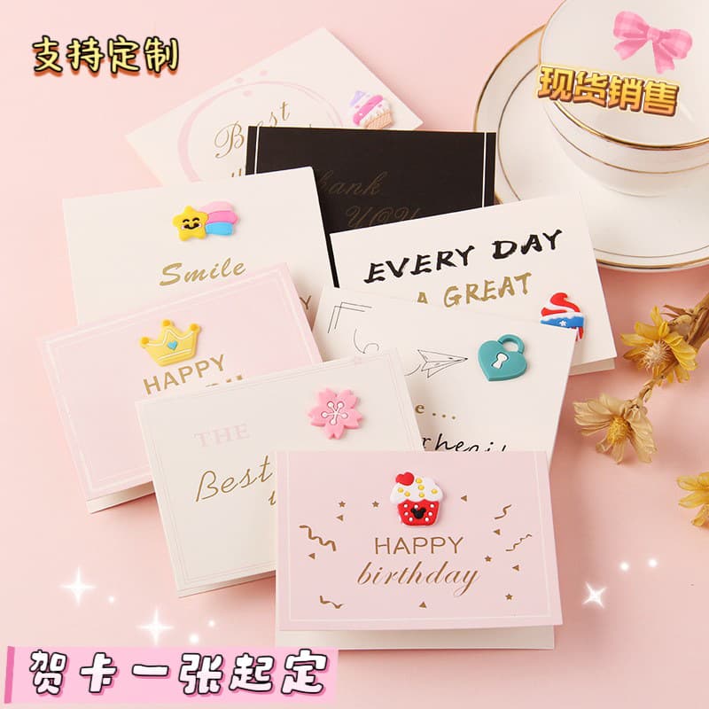 Creative 3D Greeting Card for Valentine's Day, Qixi Festival, Flowers, Baking, Birthday, Thank You, Blessing Card Custom Wholesale