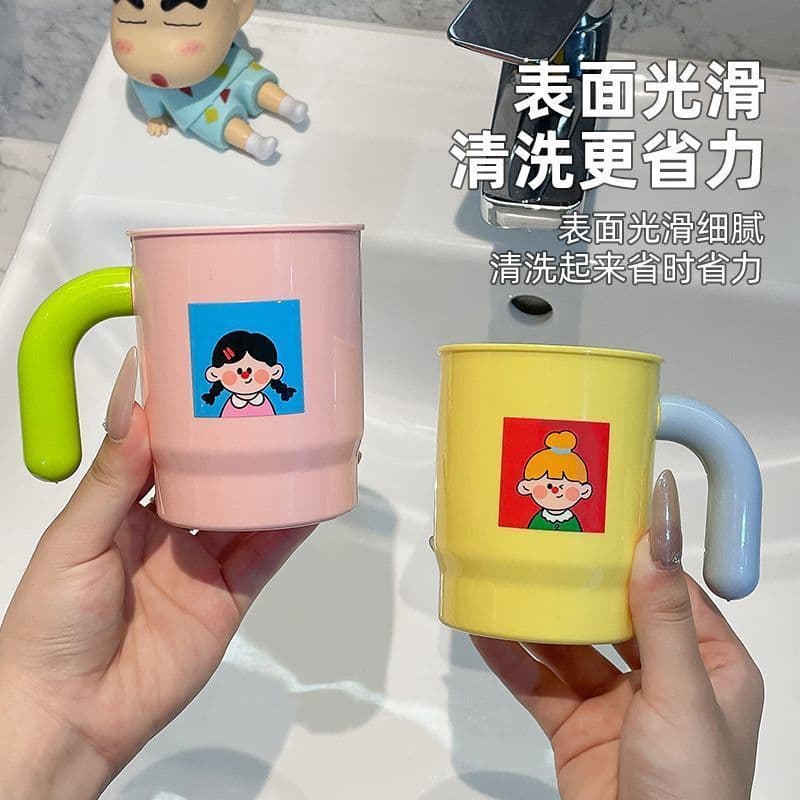 High-looking mouthwash cup, household thickened tooth cup with handle, new cute couple style tooth cylinder, toothbrush and toothpaste storage cup