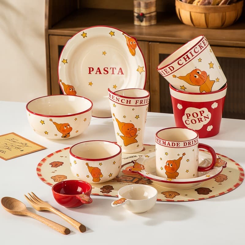 Cute bowl household human food star tableware for one person breakfast plate gift box dish set tableware children's float