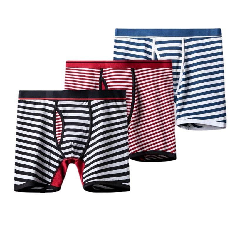 European American Striped Men's Underwear Sports Extended Boxer Shorts Men's Shorts Underwear