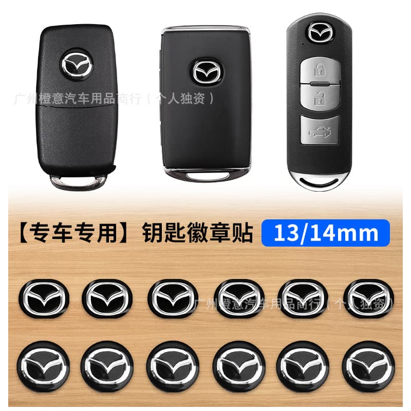 Compatible with Mazda Remote Key Badge M3 M6 Mazda Car Key Sticker Remote Metal Decal Modified