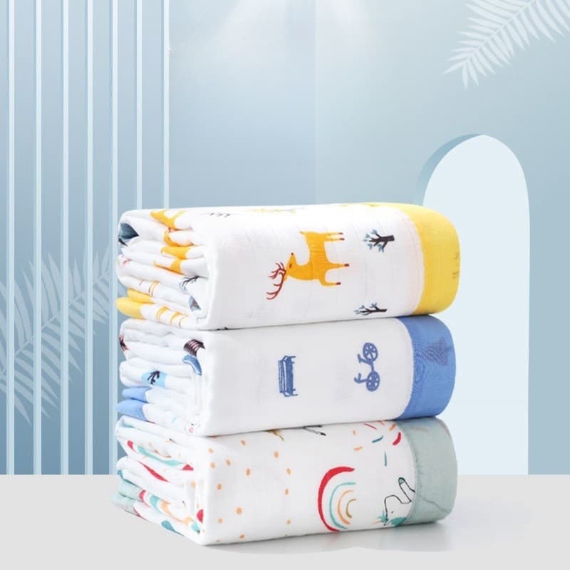 Baby Bath Towel Bamboo Cotton Gauze Super Soft Absorbent Newborn Swaddle Baby Products Factory Wholesale