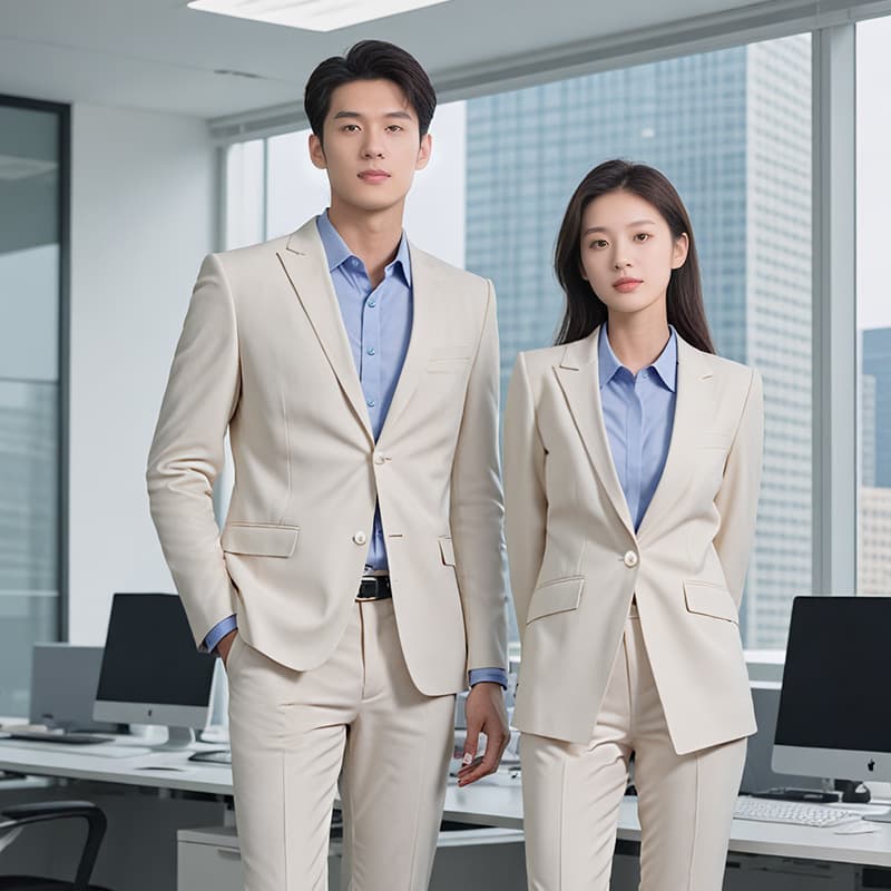 Apricot Business Wrinkle-Free Men's and Women's Suit Set Sales Professional Attire Suit Jacket Hotel Manager Work Uniform