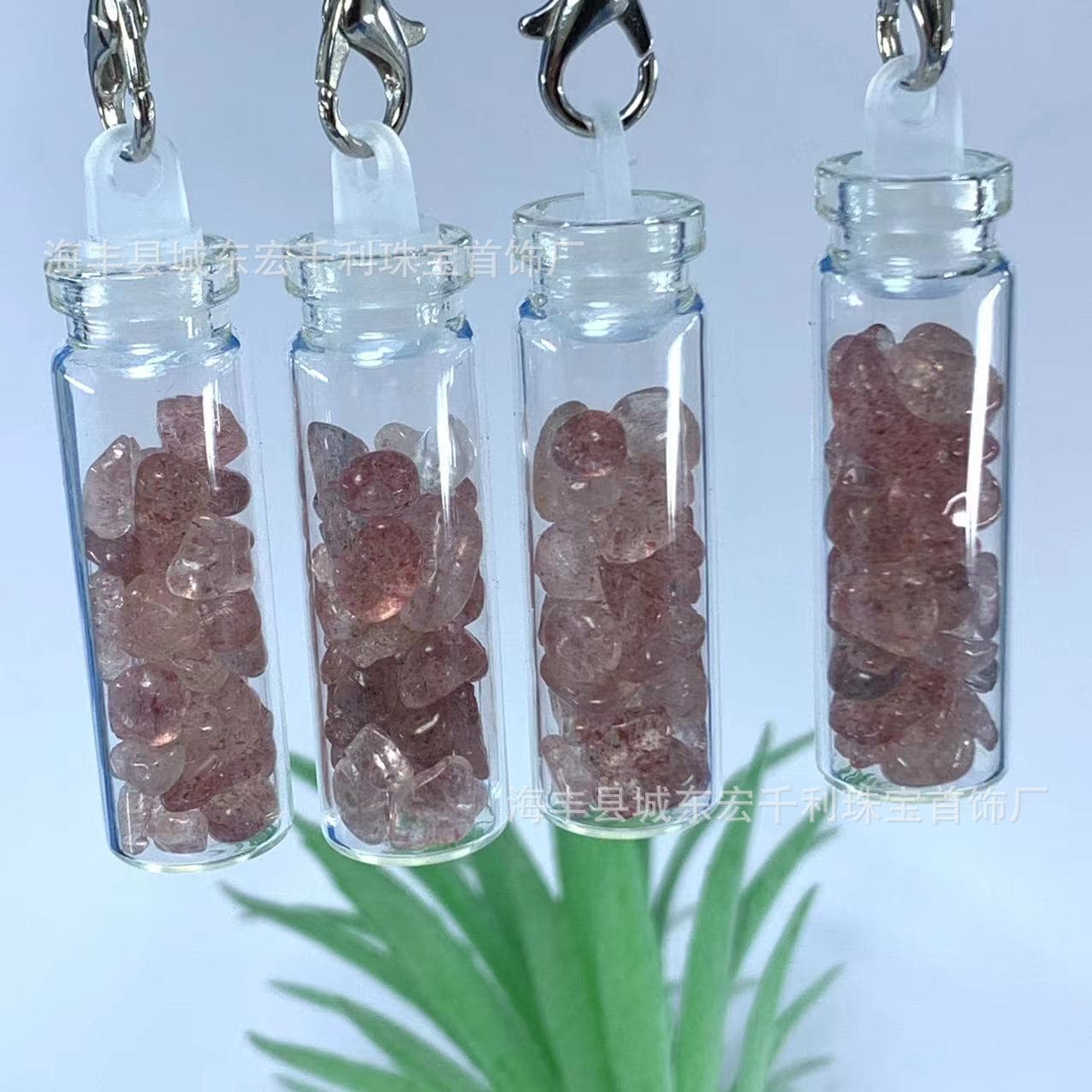 Natural Crystal Chip Wishing Bottle Natural Chip Gemstone Lucky Bottle Mixed Crystal Chip Pendant Wholesale from Manufacturer