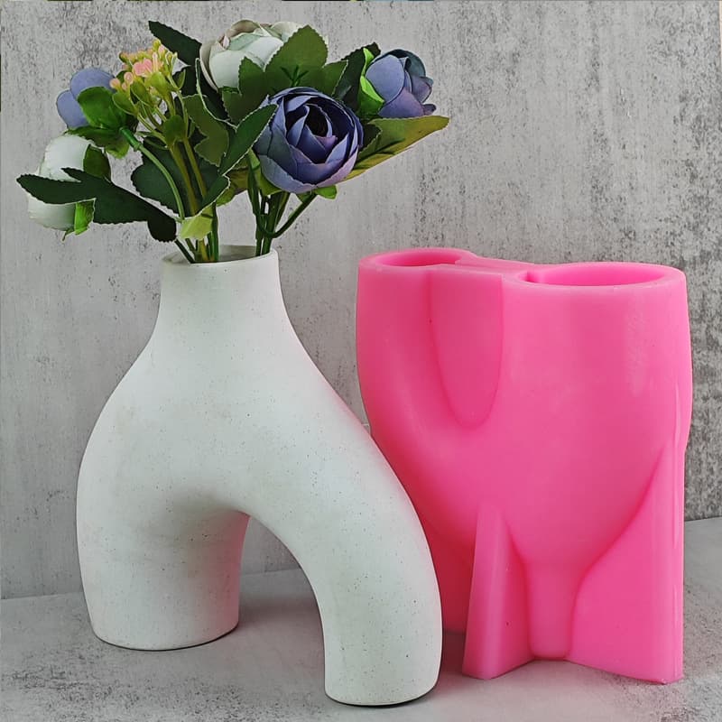 Twisted U-Shape Irregular Vase Silicone Mold DIY Epoxy Resin Plaster Cement Mold Arch Flower Arrangement Pot Mold