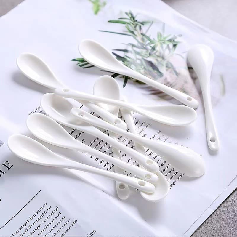 5g Salt Spoon Food-grade Ins Home Use Ceramic Spoon Extended Handle Coffee Spoon Seasoning Spoon Short Handle Ultra Small