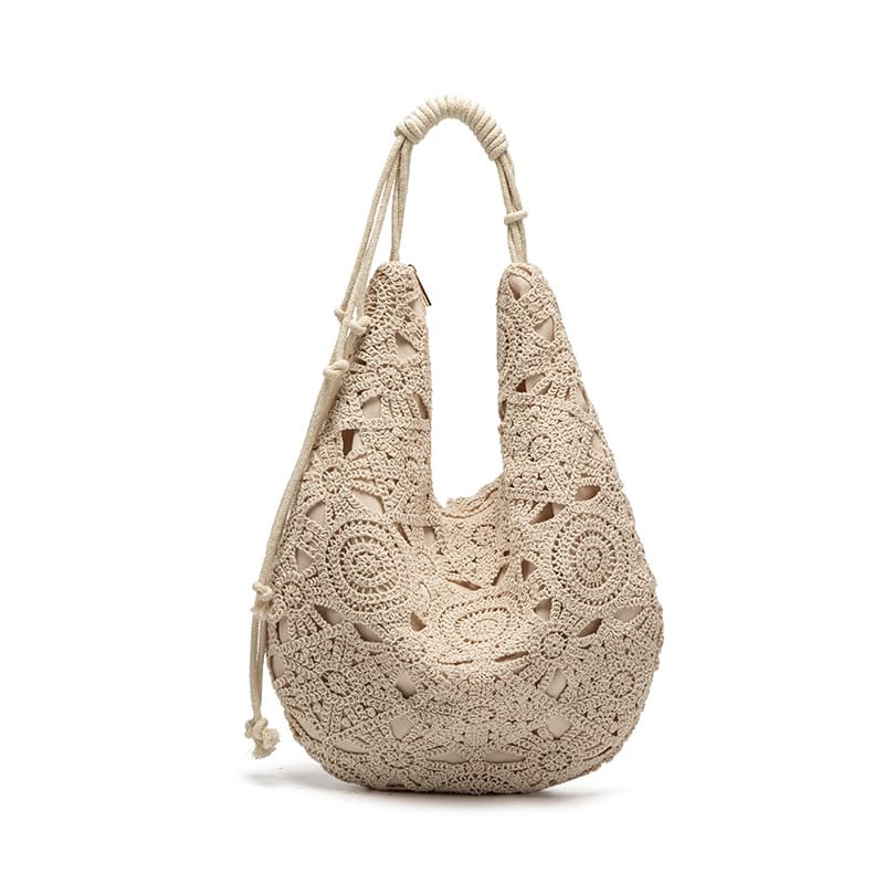 Factory Direct 2026 Summer New Fine Crochet Lace Woven Tote Bag