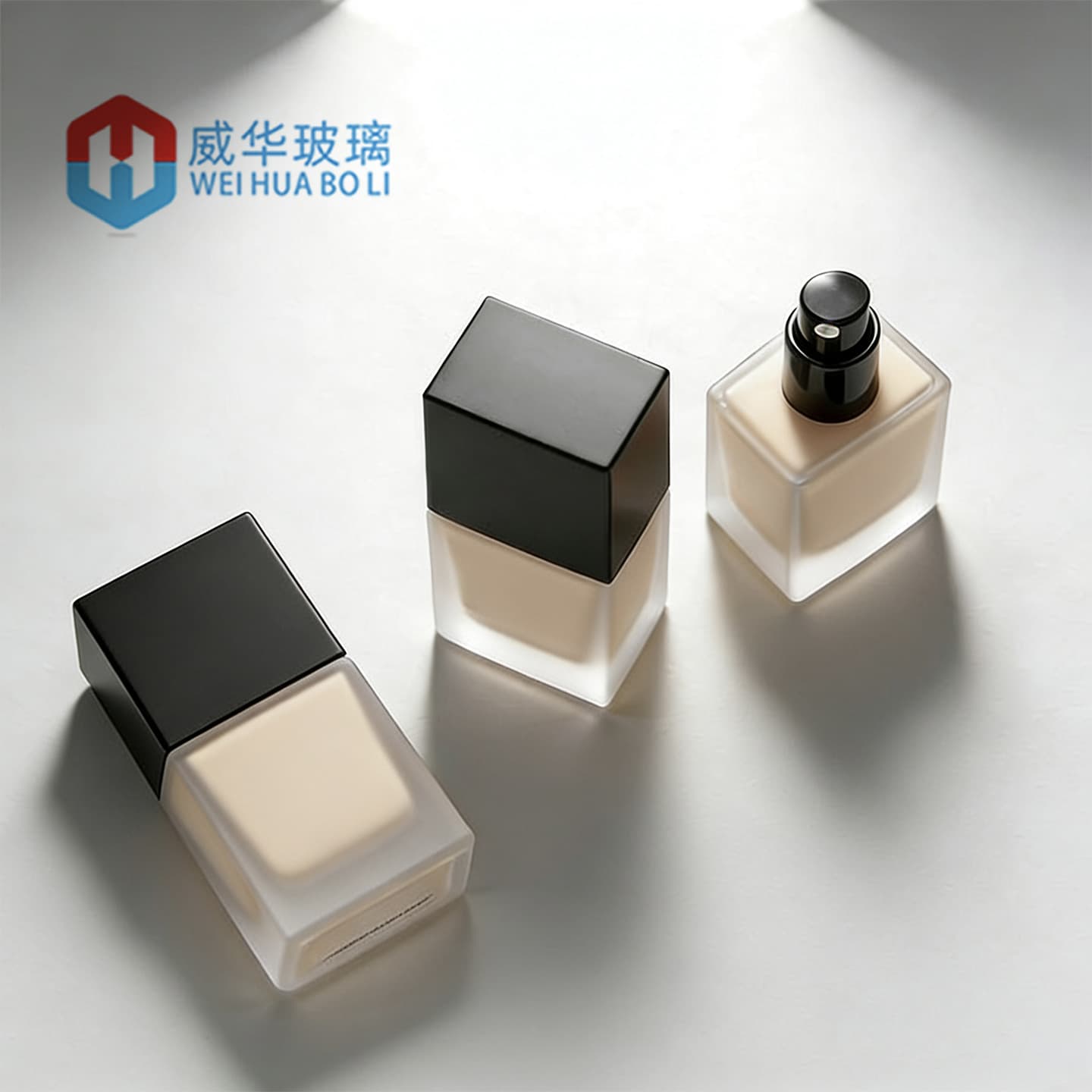 20ml 30ml 50ml Transparent Square Lotion Bottle Foundation Bottle Serum Bottle Liquid Foundation Skincare Glass Bottle