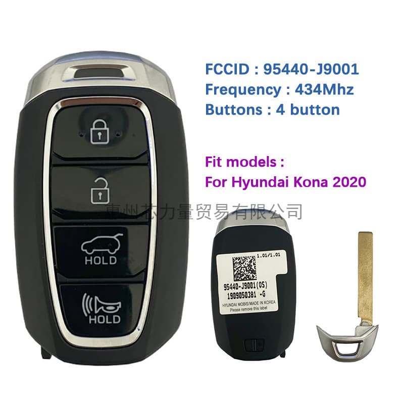 Suitable for 19-21 Hyundai Kona 4-button smart remote key 433MHz 95440-J9001 47 chip