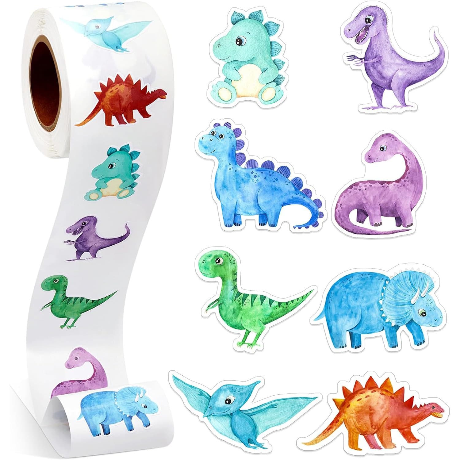 Amazon Explosive Rolled Dinosaur Marine Animal Alien Toy Sticker Decorative Gift Box Sticker Label