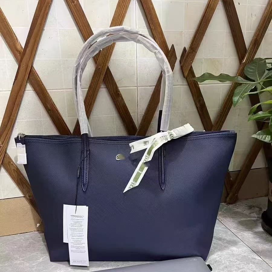 French New Horizontal Large Crocodile Bag Large Capacity Tote Bag Waterproof Commute Tote Women's Bag Lacoste Bag