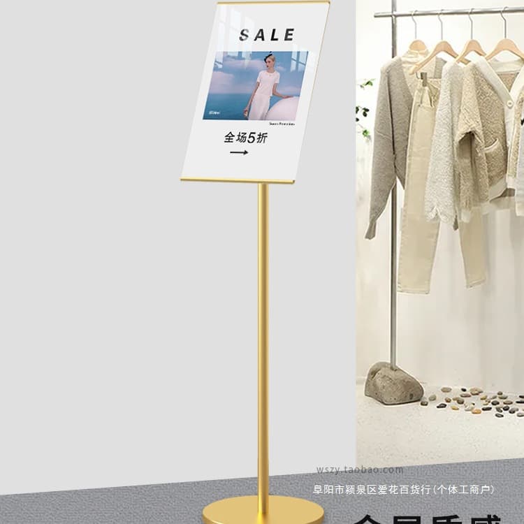 Signage Directional Sign Guide Board Water Sign Vertical Display Stand Notice Board Floor-standing A3 Stand Billboard Display