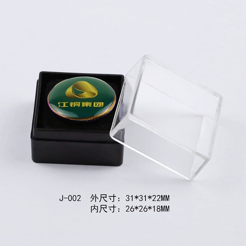Square Plastic Box High Transparency Badge Box Emblem Box Flip-Top Plastic Box Crafts Souvenir Storage Box