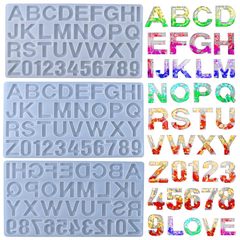Crystal Epoxy English Pinyin Alphabet Silicone Mold DIY Handmade Jewelry Resin Digital Pendant Pendant Model