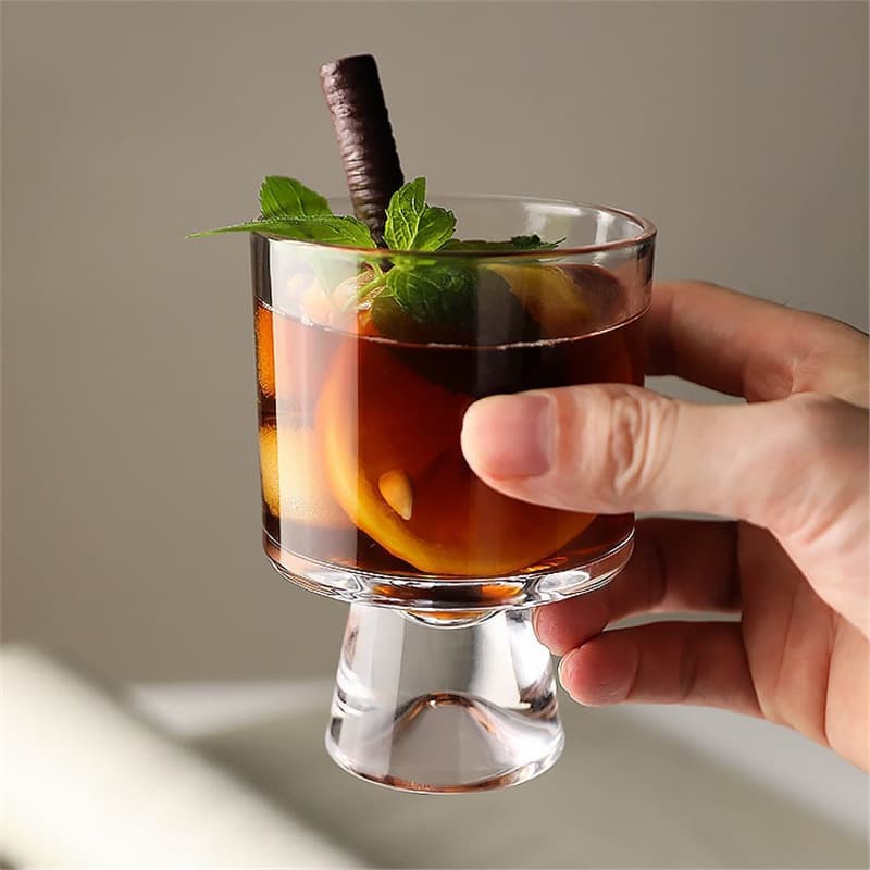 Layered Snow Mountain Glass Cup, Ins-style Tall Cold Drink Cup for Juice and Bubble Drinks, Korean-style Coffee Cup