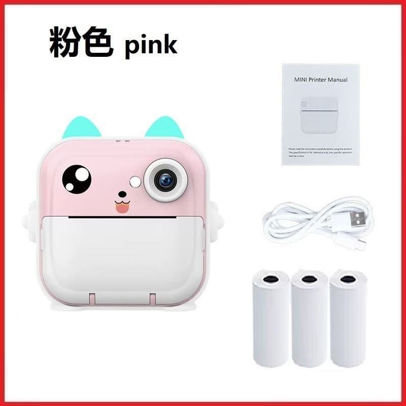 New Cross-Border Instant Camera for Kids, Cartoon Digital Mini HD Selfie Print Camera Toy Gift