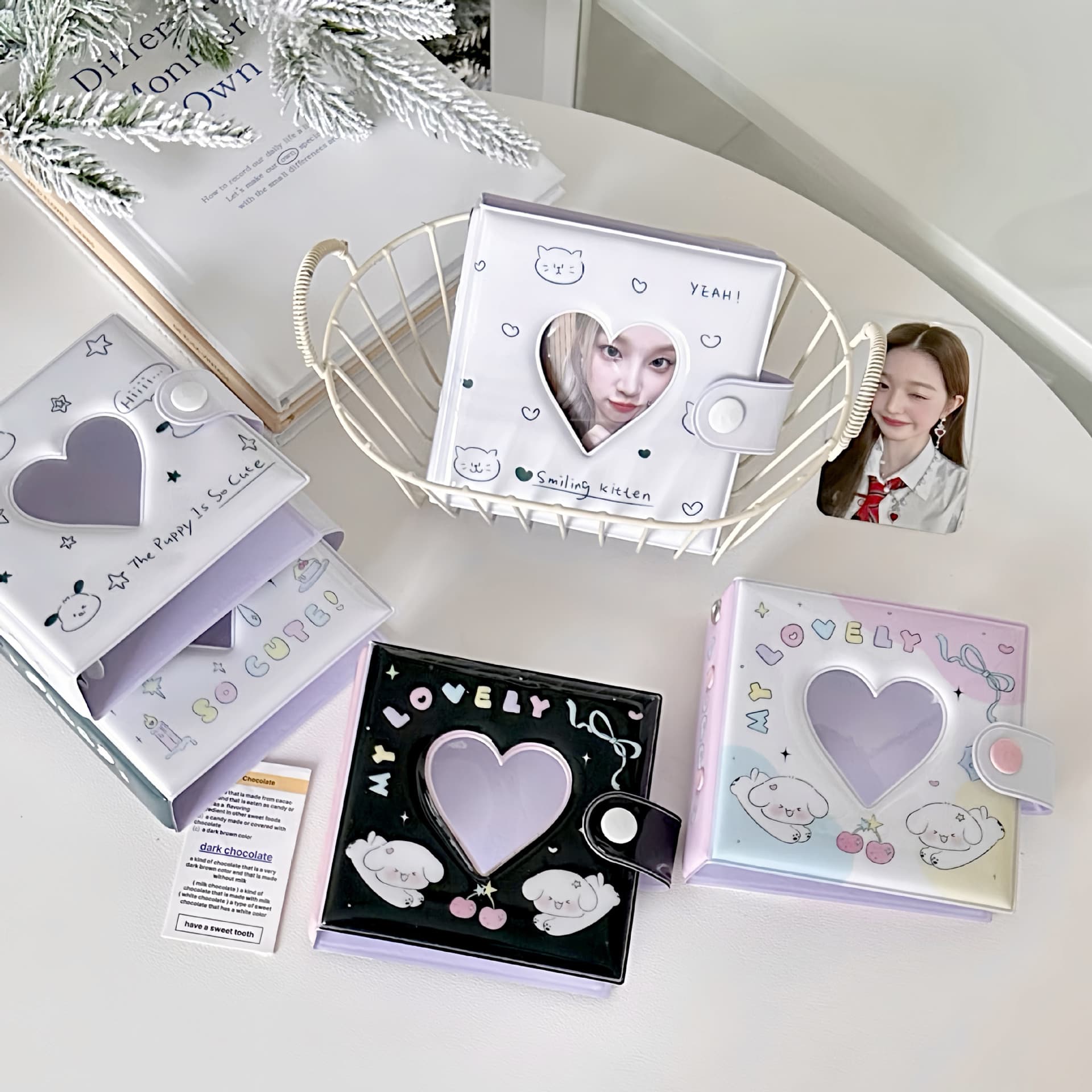 Collection of original ins simple style three-hole loose-leaf photo album album three-inch small card card album storage album