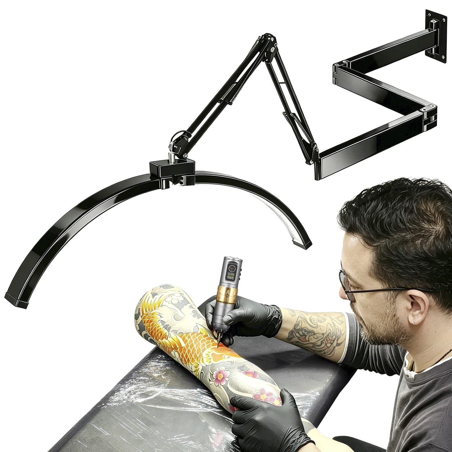 Cross-border wholesale TAIDU X5 wall-mounted lamp, foldable tattoo professional shading lamp, anti-glare, factory direct supply