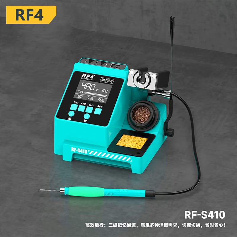 RF4 S210/S410 Smart Temperature-Controlled Soldering Station Electric Soldering Iron Sleep LED Display 3-Level Repair Soldering Station