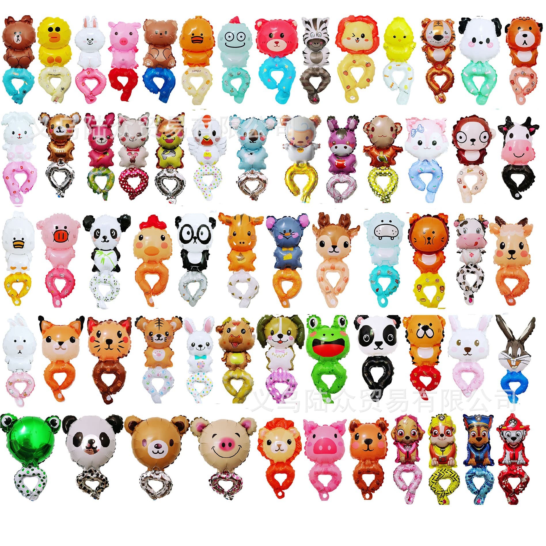 [Wholesale] Cartoon Aluminum Foil Wrist Balloons, Cute Kindergarten Toys, Ground Promotion Items, Festival Balloons