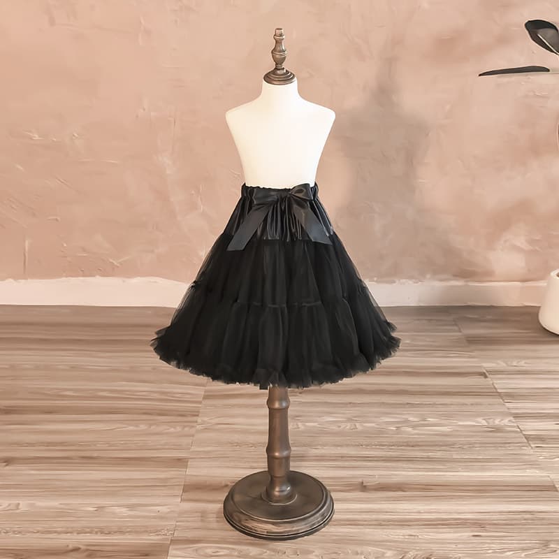 45cm petticoat, flowing Lolita cloud-like soft tulle, boneless tulle skirt, suitable for everyday wear, cosplay, Halloween performances, dark-themed cross-border fashion.