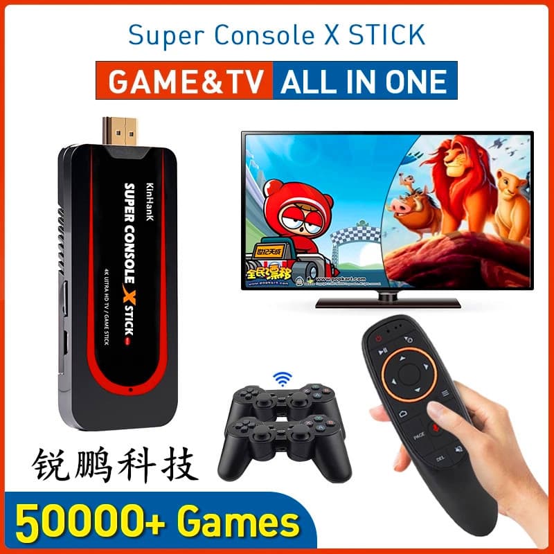 Super Console X Stick USB Drive Home Game Console Portable Retro 4K HD Dual System N64