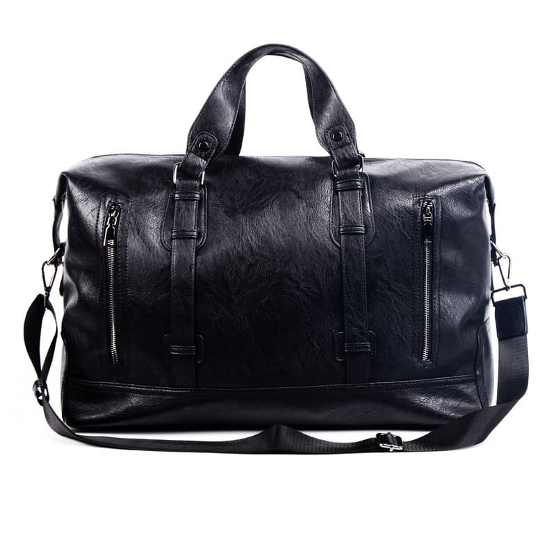 Business travel bag Korean style simple shoulder bag handbag crossbody bag fitness bag PU water repellent large capacity for men