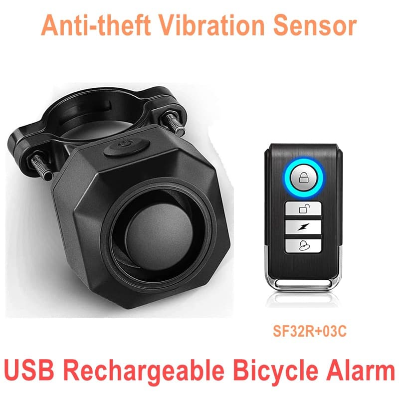 Waterproof Bicycle Anti-theft Vibration Alarm Wireless Remote