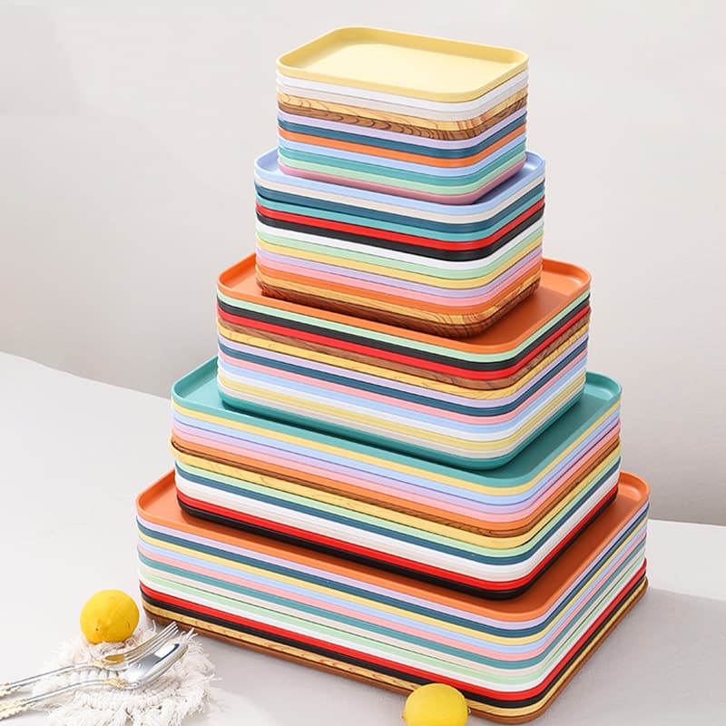 Cross-border Rectangular Plastic Tray for Home, Hotel, Restaurant Serving, Bakery Storage