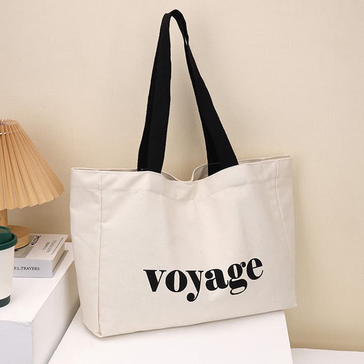 Simple and Artistic Large Capacity Canvas Bag for Women, Shoulder Bag, Yoga Bag, Travel Vacation Bag, College Student Handbag and Tote