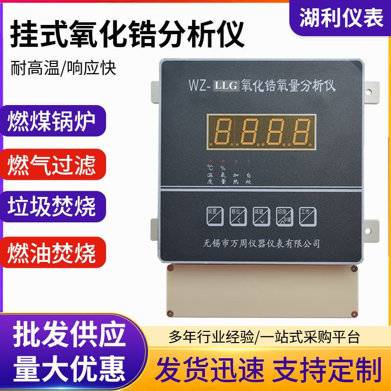 Wall-Mounted Zirconia Oxygen Analyzer, Low to Medium Temperature Type for Waste Incineration, Gas Filtration, Boiler Detection