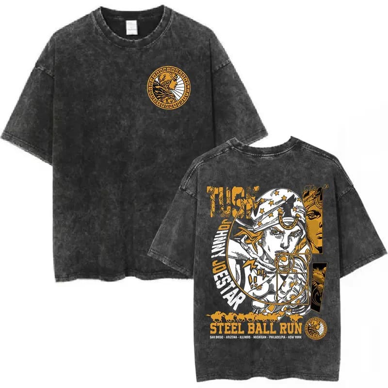 EU Size Pure Cotton Vintage Washed Anime Jojo Bizarre Adventure