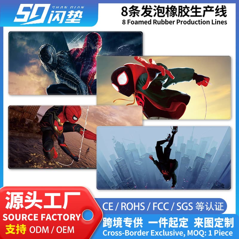 Spider-Man Mouse Pad Extra Large Anime Gaming Desk Pad Thickened Locked Edge Non-Slip Pad Drop Shipping