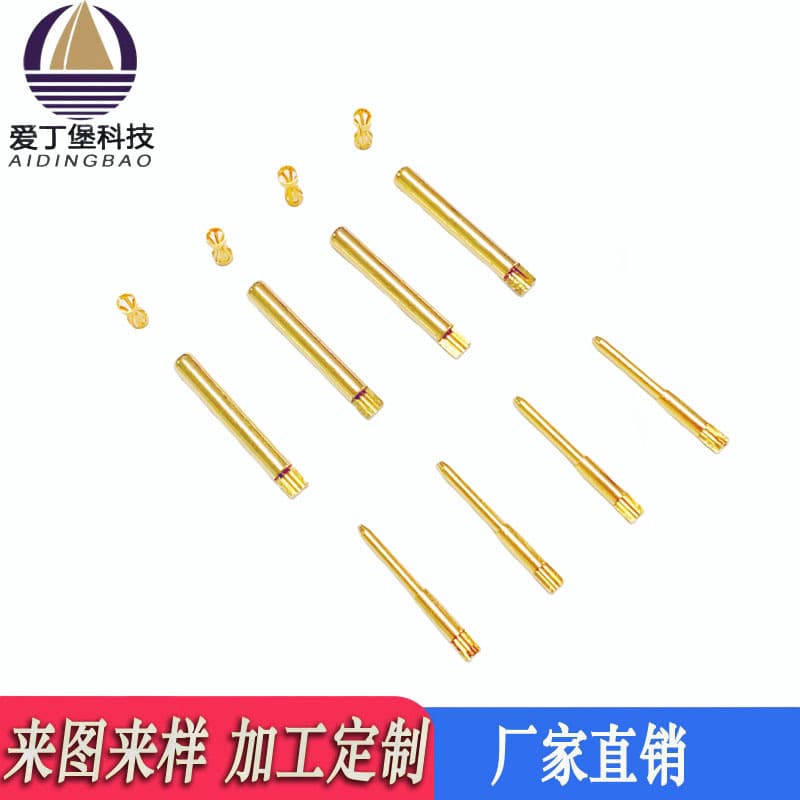 1.0 Crown Spring Socket Pin Jack Brass Gold-Plated 1U Waterproof Connector Aviation Male and Female Terminal Copper Pin