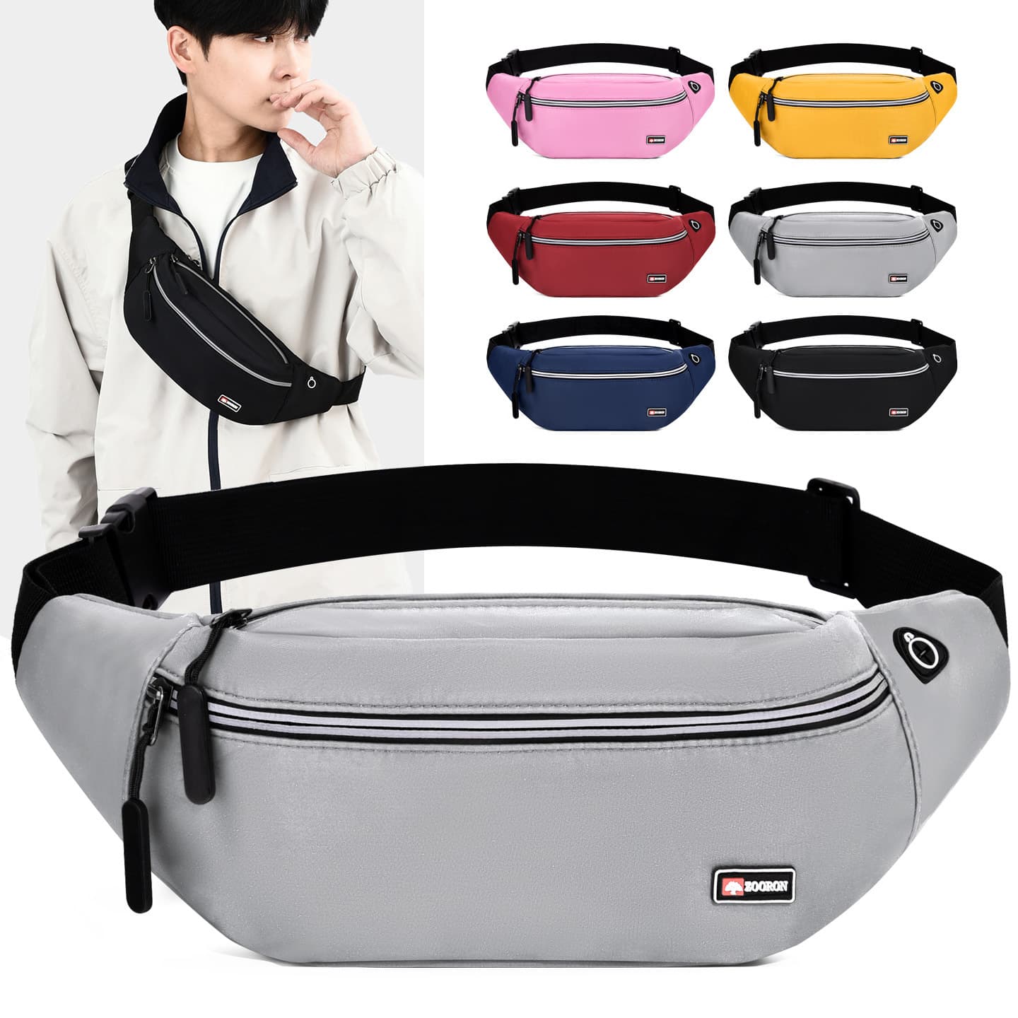 Sports waist bag, women's mobile phone bag, men's cross-body multi-functional running fitness casual chest bag cashier money bag wholesale