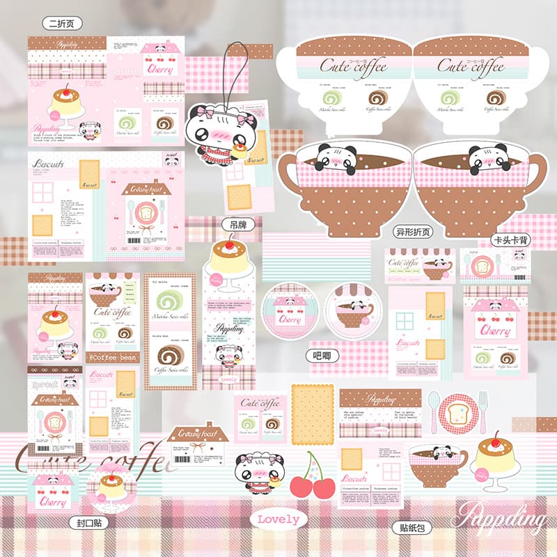 D Café Laming-Coated Cultural Creative Set Celebrity Card Release Packaging Materials Set Affordable Sticker Card High Aesthetic Value
