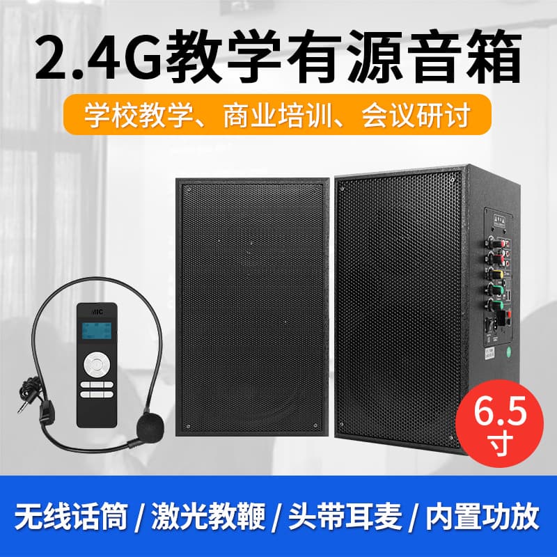 Multimedia Teaching Conference 6.5-inch Bluetooth Wall-mounted Speaker with Wireless Microphone and Pointer, High-power Audio YX658