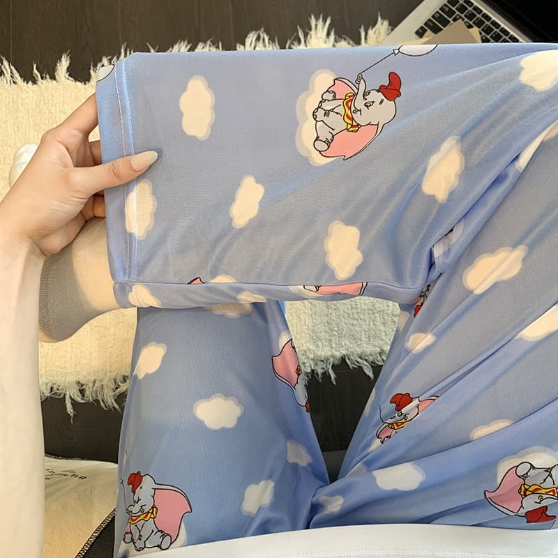 Women's Sleep Pants Summer Long Pants New Cartoon Wearable Home Air Conditioning Pants Spring Autumn Korean Loose Casual Walking Pants