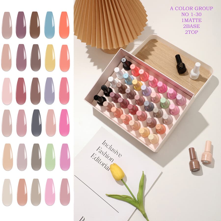 JR Multi-Color Gel Polish Set, Ice-Transparent Collection, Nail Salon Professional Nail Kit, Factory Wholesale, Water Gloss