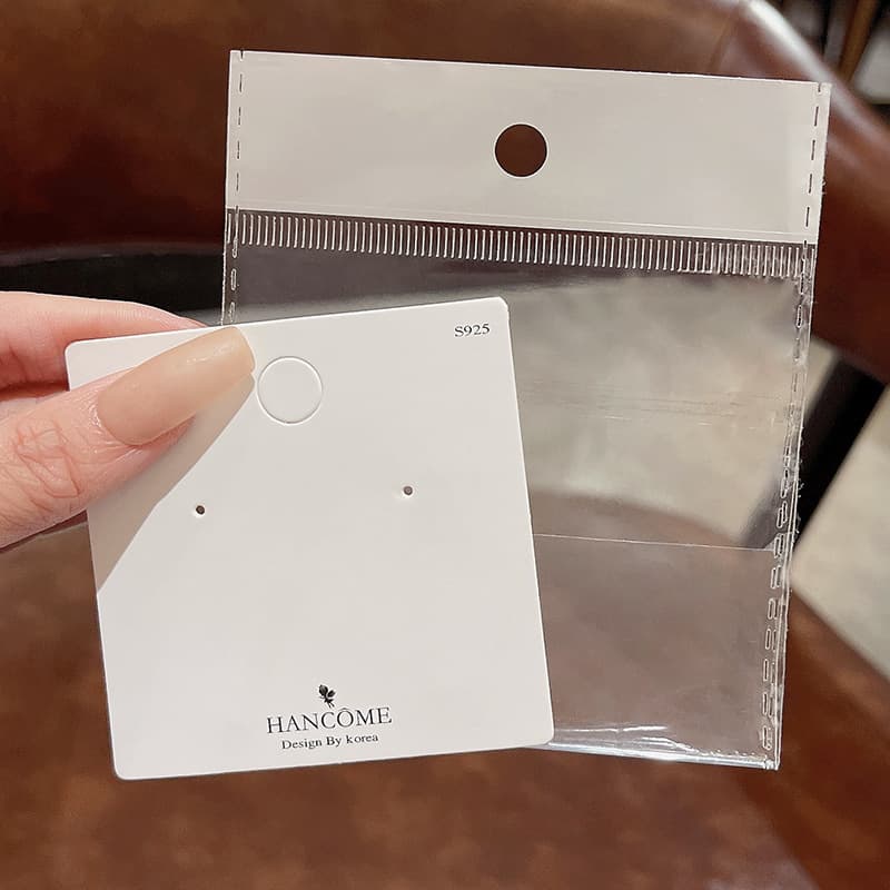 Factory Direct Hanjue Accessories Uniform Earring/Stud Cards, OPP Bags for Dust/Oxidation Prevention, Small Accessory Pouches