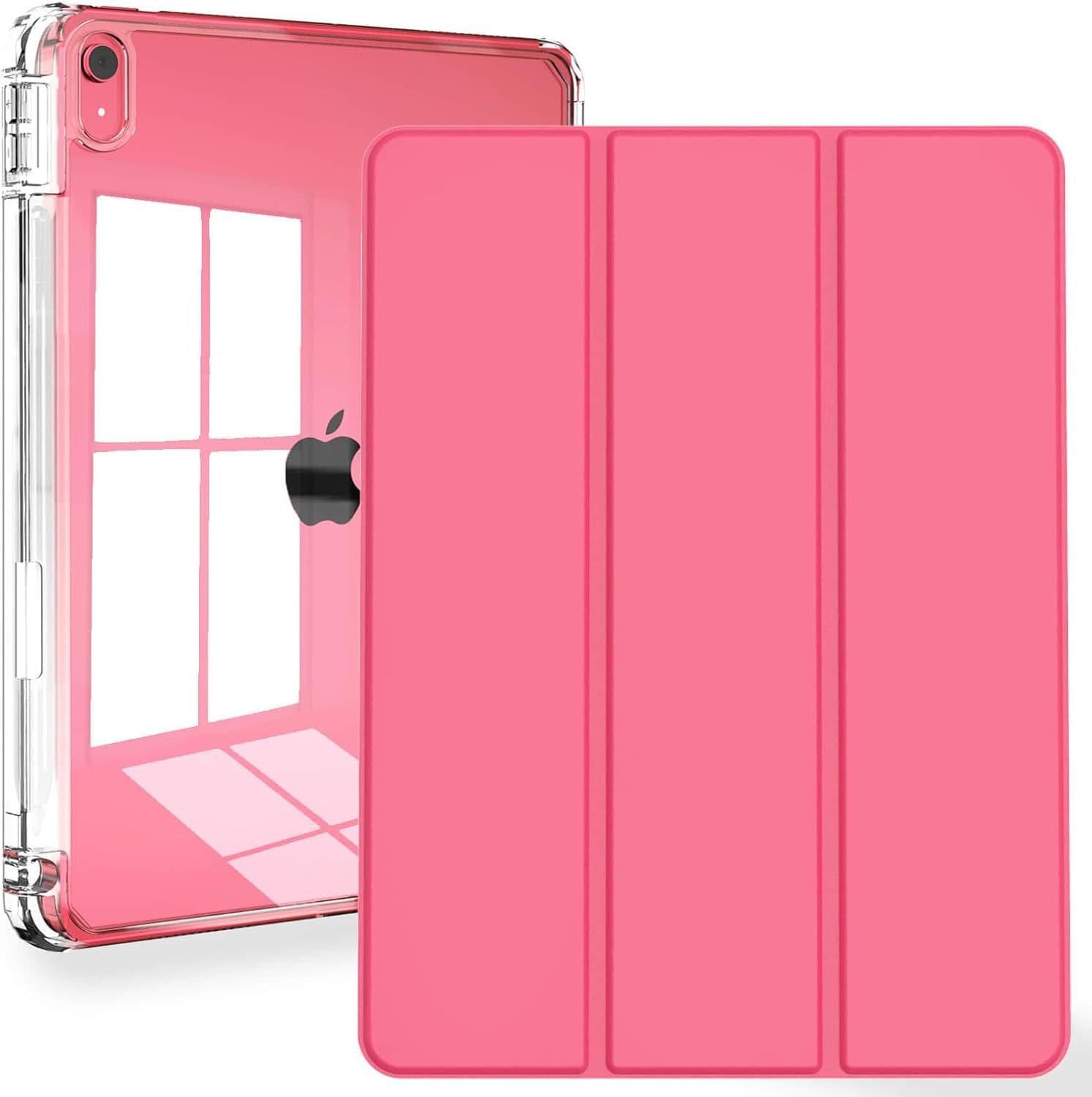 iPad Air 11 Trifold Transparent Acrylic Tablet Case with Pen Slot, iPad 11th Protective Cover, Anti-Loss Storage