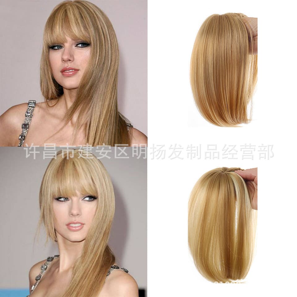Foreign trade wigs, European and American top hair pieces, long straight hair to cover gray hair, fashionable chemical fiber wig manufacturers wholesale spot