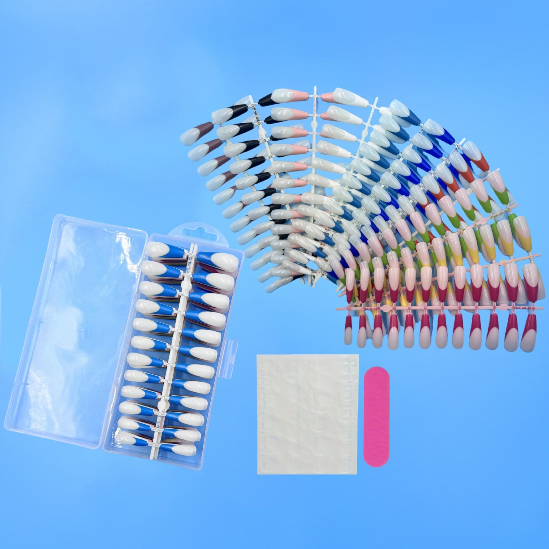 Factory 240 Gel Nail Art Tips Full Cover Almond Style Coffin Press-On Nails Stiletto Pattern Long Ballet