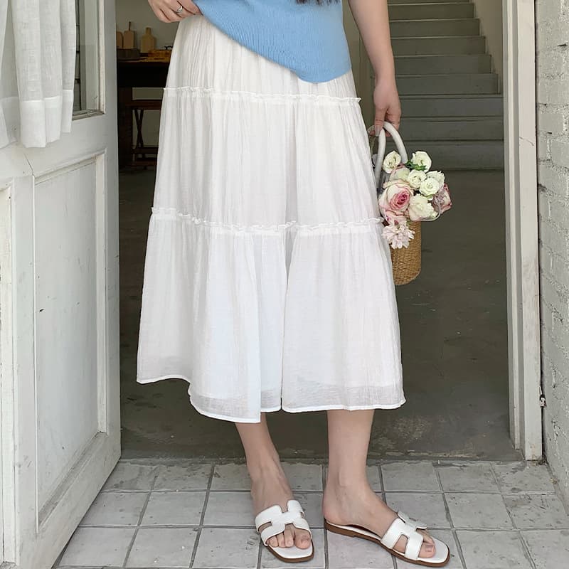 Plus size women's fashionable age-reducing splicing cake skirt women's 2026 summer fat mm high waist drape skirt NQ1008